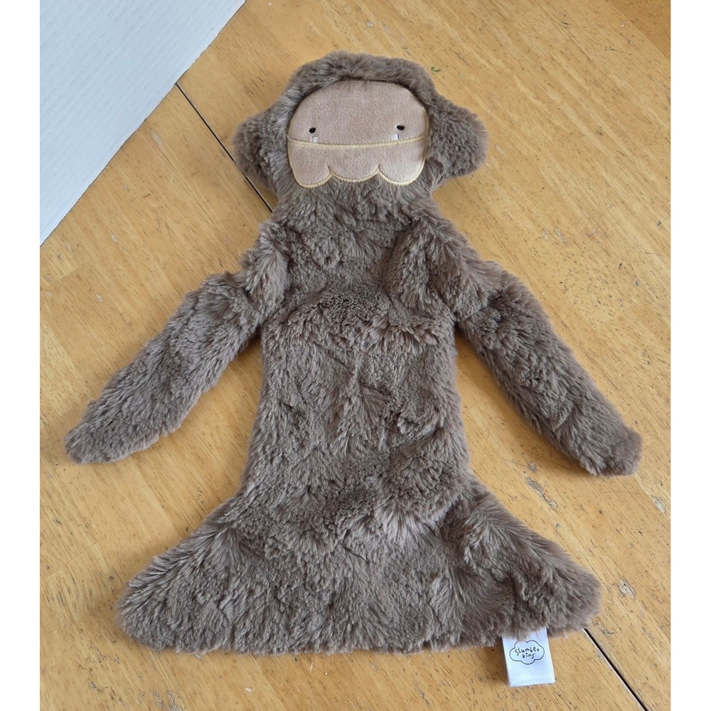Slumberkins Brown Bigfoot Yeti Snuggler Security Blanket Soft Plush Lovey 15 in